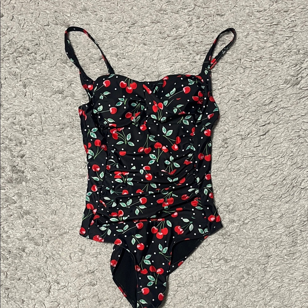 Cherry Print Women's One Piece Swimsuit